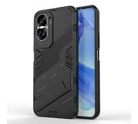 Dedux Custodia per Honor 90 Lite, Cover Protettiva Armatura Militare Hard PC Silicone TPU con Supporto Pieghevole. Nero