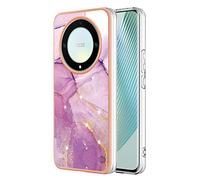 Dedux Custodia per Honor Magic 5 Lite 5G (Magic5 Lite) / X9a Cover, Custodia Gold Glitter Marmo Design Silicone Gomma TPU Ultra Flessibile Sottile Molle Case Cover (Viola Chiaro)