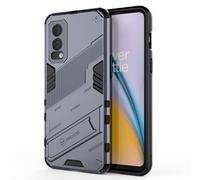 Dedux Custodia per OnePlus Nord 2 5G, Cover Protettiva Armatura Militare Hard PC Silicone TPU con Supporto Pieghevole. Grigio