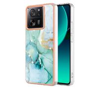 Dedux Custodia per Xiaomi Mi 13T PRO 5G (Xiaomi Mi 13T 5G) Cover, Custodia Gold Glitter Marmo Design Silicone Gomma TPU Ultra Flessibile Sottile Molle Case Cover (Verde)