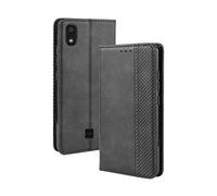 Dedux Portafoglio Custodia Cover Compatibile con LG k20 2019, Cover per Biglietti da Visita in Pelle Retro con Chiusura Magnetica Premium Pu Flip, Nero