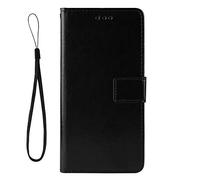 Dedux Portafoglio Custodia Cover Compatibile con LG K40S, Cover per Biglietti da Visita in Pelle Retro con Chiusura Magnetica Premium Pu Flip, Nero con Cordino