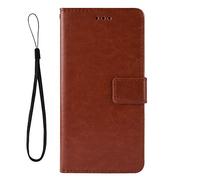 Dedux Portafoglio Custodia Cover Compatibile con LG K40S, Cover per Biglietti da Visita in Pelle Retro con Chiusura Magnetica Premium Pu Flip, Marrone con Cordino