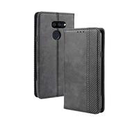 Dedux Portafoglio Custodia Cover Compatibile con LG K40S, Cover per Biglietti da Visita in Pelle Retro con Chiusura Magnetica Premium Pu Flip, Nero