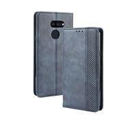 Dedux Portafoglio Custodia Cover Compatibile con LG K40S, Cover per Biglietti da Visita in Pelle Retro con Chiusura Magnetica Premium Pu Flip, Blu