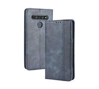 Dedux Portafoglio Custodia Cover Compatibile con LG K41S/K51S, Cover per Biglietti da Visita in Pelle Retro con Chiusura Magnetica Premium Pu Flip, Blu