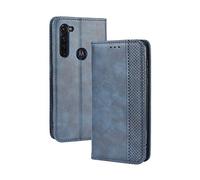 Dedux Portafoglio Custodia Cover Compatibile con Motorola Moto G PRO, Cover per Biglietti da Visita in Pelle Retro con Chiusura Magnetica Premium Pu Flip, Blu
