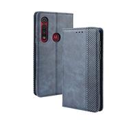 Dedux Portafoglio Custodia Cover Compatibile con Motorola Moto G8 Plus, Cover per Biglietti da Visita in Pelle Retro con Chiusura Magnetica Premium Pu Flip, Blu