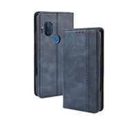 Dedux Portafoglio Custodia Cover Compatibile con Motorola One Hyper, Cover per Biglietti da Visita in Pelle Retro con Chiusura Magnetica Premium Pu Flip, Blu