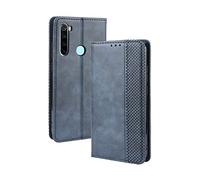Dedux Portafoglio Custodia Cover Compatibile con Xiaomi Redmi Note 8T, Cover per Biglietti da Visita in Pelle Retro con Chiusura Magnetica Premium Pu Flip, Blu