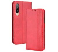 Dedux Portafoglio Custodia Cover per HTC Desire 22 PRO, Cover Biglietti Visita Pelle Retro con Chiusura Magnetica Premium Pu Flip. Rosso