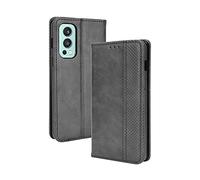 Dedux Portafoglio Custodia Cover per OnePlus Nord 2 5G, Cover Biglietti Visita Pelle Retro con Chiusura Magnetica Premium Pu Flip. Nero