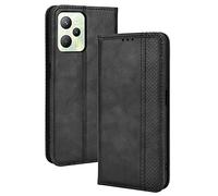 Dedux Portafoglio Custodia Cover per Realme C35, Cover Biglietti Visita Pelle Retro con Chiusura Magnetica Premium Pu Flip. Nero