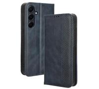 Dedux Portafoglio Custodia Cover per Samsung Galaxy A55 5G, Cover Biglietti Visita Pelle Retro con Chiusura Magnetica Premium Pu Flip. Blu