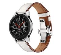 Dee Plus 20mm Cinturino in Pelle Compatibile con Samsung Galaxy Watch 42mm/Gear S2 Classic/Huawei Watch 2, Ricambio in vera pelle metallo a sgancio rapido in acciaio inossidabile Cinturino Wrist Band