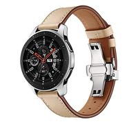 Dee Plus 20mm Cinturino in Pelle Compatibile con Samsung Galaxy Watch 42mm/Gear S2 Classic/Huawei Watch 2, Ricambio in vera pelle metallo a sgancio rapido in acciaio inossidabile Cinturino Wrist Band