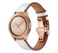 Dee Plus 20mm Cinturino in Pelle Compatibile con Samsung Galaxy Watch 42mm/Gear S2 Classic/Huawei Watch 2, Ricambio in vera pelle metallo a sgancio rapido in acciaio inossidabile Cinturino Wrist Band