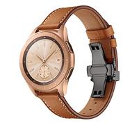 Dee Plus 20mm Cinturino in Pelle Compatibile con Samsung Galaxy Watch 42mm/Gear S2 Classic/Huawei Watch 2, Ricambio in vera pelle metallo a sgancio rapido in acciaio inossidabile Cinturino Wrist Band