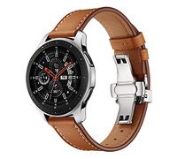 Dee Plus 20mm Cinturino in Pelle Compatibile con Samsung Galaxy Watch 42mm/Gear S2 Classic/Huawei Watch 2, Ricambio in vera pelle metallo a sgancio rapido in acciaio inossidabile Cinturino Wrist Band
