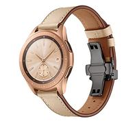 Dee Plus 20mm Cinturino in Pelle Compatibile con Samsung Galaxy Watch 42mm/Gear S2 Classic/Huawei Watch 2, Ricambio in vera pelle metallo a sgancio rapido in acciaio inossidabile Cinturino Wrist Band