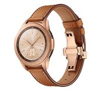 Dee Plus 20mm Cinturino in Pelle Compatibile con Samsung Galaxy Watch 42mm/Gear S2 Classic/Huawei Watch 2, Ricambio in vera pelle metallo a sgancio rapido in acciaio inossidabile Cinturino Wrist Band