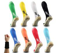 Dee Plus Calze Lunghe Compressione Antiscivolo | Sopra il Polpaccio per Calcio, Basket, Yoga Palestra | Rinforzi in Gomma Unisex Running/Ciclismo/Trekking | 11 Colori (Viola)