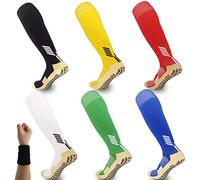 Dee Plus Ragazza Ragazzo Calze Sportive Antiscivolo da Calcio Ginocchio Lungo Compressione, Calzini Antiscivolo Bambino Cotone, per Corsa Bici Ciclismo Escursionismo Basket, per età 6-11