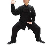 Dee Plus Uniforme Kung Fu Completo Tai Chi Arti Marziali Tai Chi in Cotone, Abbigliamento per Arti Marziali Meditazione per Donna Uomo Unisex, Wing Chun Vestiti con Manica lunga (Un Set)