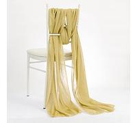 DEEBOW 2 pz 70x300 cm Oro Chiffon Telai della Sedia Coperture per Banchetto di Nozze PartyTable Ricevimento Decorazioni di Compleanno Runner da Tavola