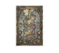 DEEBOW Karte Von Westeros - Poster decorativo da parete su tela, stampa artistica moderna, per camera da letto, 50 x 75 cm