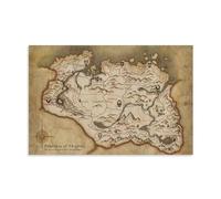 DEEBOW Poster decorativo da parete con mappa di Skyrim, poster decorativo su tela e stampa artistica moderna per camera da letto, poster decorativo 40 x 60 cm