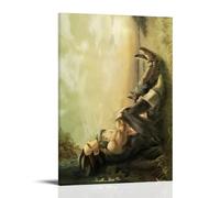 DEEBOW Poster decorativo da parete su tela, motivo: Vegeta e Bulma, stampa moderna, per camera da letto, 30 x 45 cm