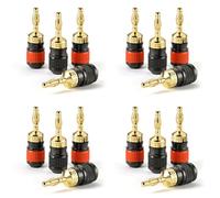 Deechate 16X Spine A Banana A Connessione Rapida con Placcatura Premium: Connettore di Sicurezza per Altoparlante, con Base più Ampia per Il Trasferimento del Segnale