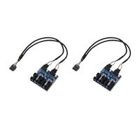 Deechate 2 x di prolunga per scheda madre USB 9 pin header 1 a 4 splitter moltiplicatore porta 30 cm