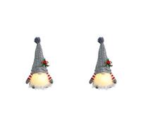 Deechate 2X Bambola Gnomo con Luce LED Decorazioni di per La Casa Ornamento di Natale Regali di Natale Navidad Natal Capodanno -Grigio