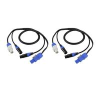Deechate 2X Combo Powercon XLR A 3 Pin di Alta Qualità, 1 M, di Alimentazione DMX512 per Illuminazione da Palco, Schermo LED