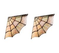 Deechate 2X Decorazione della Stanza in Vetro Ragnatela Topper Porta Decorazione da Parete Segnale D'Angolo Ragnatele Cornice per Finestra in Vetro Colorato Casa