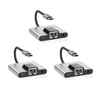 Deechate 3X Hub Adattatore di Rete LAN da Tipo C A Ethernet Docking Station per Ricarica Rapida da USB C A PD Audio da 3,5 mm per Telefono Cellulare Portatile