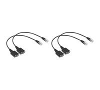 Deechate 4X Adattatore per Cuffia Spina Rj9 Doppia Presa Audio da 3,5 mm per Collegare il Convertitore Adattatore per Spina Rj9 per Telefono