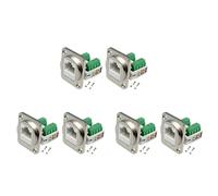 Deechate 6PCS RJ45 Adattatore terminale a vite montaggio a pannello, connettore femmina per montaggio a pannello RJ45/8P8C, prolunga terminale saldatura RJ45