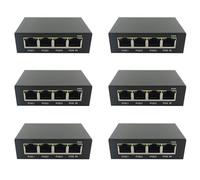Deechate 6X 4Port Gigabit POE Extender 100/1000M Network Switch Extender IEEE802.3Af/At Plug&Play per PoE Switch NVR IP Camera AP