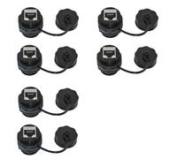 Deechate Accoppiatore per Montaggio A Pannello RJ45 da 6 Pezzi, Connettore Passante LAN Ethernet per Montaggio A Pannello Industriale Schermato IP68 per CAT6/CAT5E/CAT5