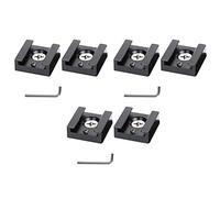 Deechate Supporto per slitta a in alluminio con attacco a slitta a caldo con filettatura da 1/4 per supporto per slitta flash per gabbia fotocamera (6 pezzi)