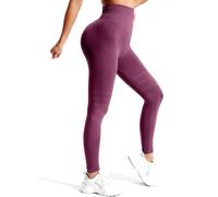 Deedlite Leggins 3D Anticellulite Donna, Push Up Sculpture a Compressione Graduata Leggings (Rosso Scuro, XXL)