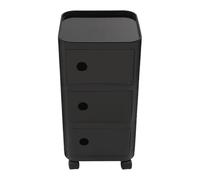 DeeDuud Comodino con ruote, tavolino a 3 livelli con ante magnetiche, mobile e durevole, 32 x 32 x 63 cm (nero)