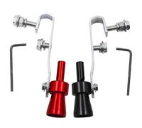 deegbbyi 2 Pezzi Booster Suono Scarico, Fischio Turbo Auto, Fischietto Universale per Tubo di Scappamento del Suono Turbo, Taglia S, per Auto, Moto, Camion, Off Road (Rosso + Nero)