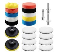 deegbbyi 23 Pezzi Spugna Lucidante Autoadesiva, Tamponi Lucidanti per Auto Spugna Autoadesiva, Cuscinetti Lucidanti per la Cura 'auto, Set di Tamponi per Lucidatura per Auto, per Levigatura e Apertura