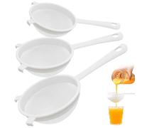 deegbbyi 3 Pezzi Colino, Scolapasta in Plastica con Manici, Grado Alimentare Setaccio a Rete in Plastica, Multiuso Setaccio con Foro Appenderlo, Adatto per Filtrare Tè, Pasta, Farina, Riso, Succhi