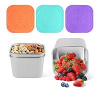 deegbbyi 3 Pezzi Piccoli Contenitori per Salse in Acciaio, 180ml Scatola per Snack a Prova di Perdite, Condimenti con Coperchi in Silicone, Lavabile in Lavastoviglie, per Contenere Salse, Frutta