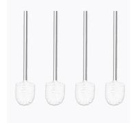 deegbbyi 4 Pezzi Scopini per WC, Scopino in Acciaio Inox, Scopini per Wc per Uso Domestico, Scopino di ricambio per WC, Scopettino Bagno Durevole e Lgienico, per Una Pulizia Profonda (Bianco)